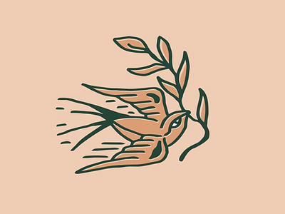 Traditional bird vintage style vector hand drawn illustration