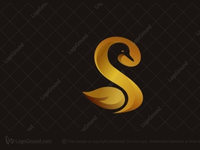 Letter S Initial Swan Luxury Logo animal beauty logo bird cosmetic logo duck goose illustration logo readymadelogo swan