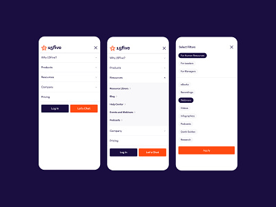 Mobile menus ux ui design web icon
