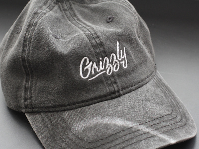 Grizzly script embroidered