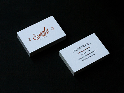 Grizzly Print Parlour Business Card branding business card icon identity logo print script
