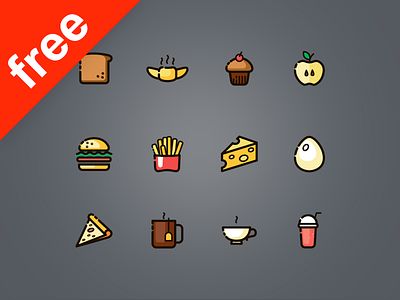 60 line and fills food icons 