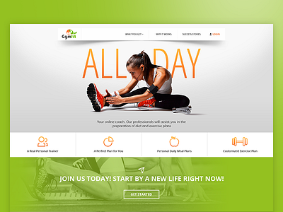 GymFit clean sport ui ux web website