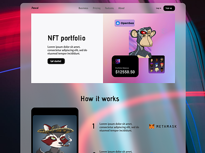 NFT Portfolio Landing page branding design graphic design illustration ui ux