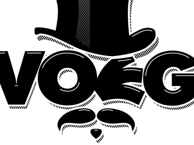 Logo Hat And Mustache blackwhite illustrator logo