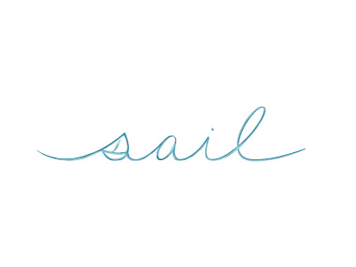 Sail lettering logo sail sketch