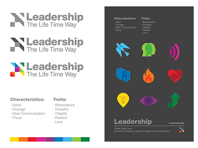 Leadership event elements colorful icons leadership logos