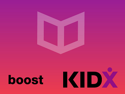Kidx boost book branding icon kids logo