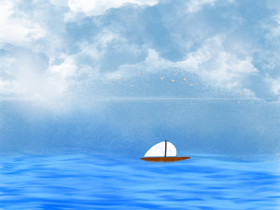 Boat and the Sea branding design graphic design illustration