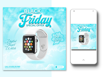 Friday smart watch sale social media template black design black friday creative friday friday sale graphic design instagram story post produc promotion product sale sale smart watch social media