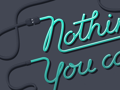 Close-up lettering neon vector wire