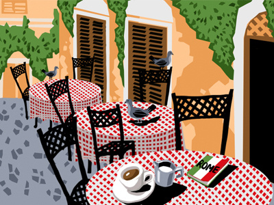 Coffee in Rome coffee illustration