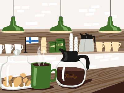 Coffee in Helsinki coffee illustration