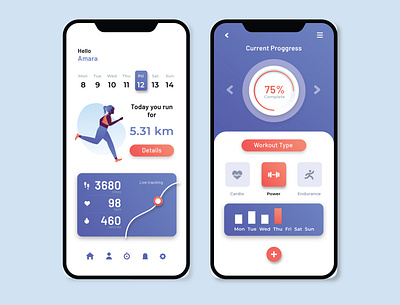 Workout App app design icon illustration ui ux