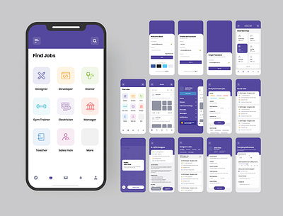 Job App design icon illustration ui ux vector