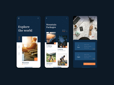 Travel App app design ui ux vector