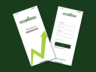 Greenstats App design icon illustration ui ux vector