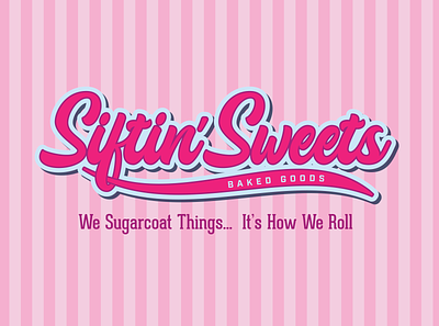 Siftin' Sweets Branding Concept bakery branding cupcake desserts food food truck illustration lettering logo restaurants retro typography vector