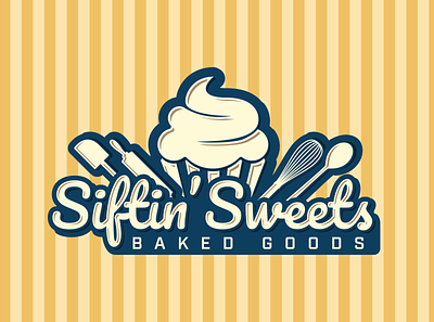 Siftin' Sweets Branding Concept branding cupcake desserts food food truck illustration lettering logo restaurant retro small business typography vector