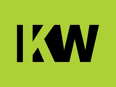 KW Logo black custom green k kw lettering logo w