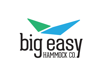 Hammock Logo Concept blue green hammock lettering logo shape simplistic vector