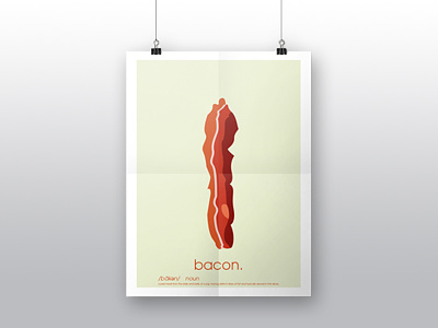 Bacon Poster bacon breakfast illustration poster