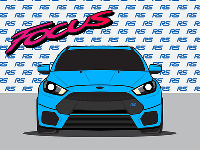 Focus RS automotive car focus ford illustration rs vector