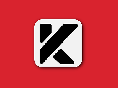 K k letter logo monogram red typography