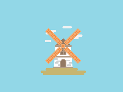 Windmill / Day 7 / The 100 Day Project adobe illustrator design flat design flat illustration illustration illustrator