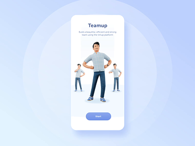 Onboarding - Exploration with 3D Character 3d 3d cartoon character 3d character 3d character illustration 3d illustration blender blue cartoon character clean design illustration inspiration mobile neat popular trending ui ux web