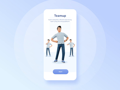 Onboarding - Exploration with 3D Character 3d 3d cartoon character 3d character 3d character illustration 3d illustration blender blue cartoon character clean design illustration inspiration mobile neat popular trending ui ux web