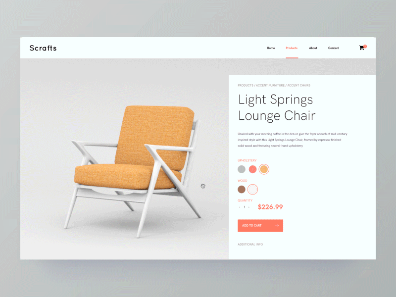 Furniture E-commerce Product Page Interactions