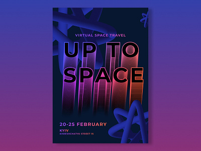 Up to Space. Posterdesign animation blender blending branding figma graphic design illustration inspiration logo motion graphics poster posterdesign space ui virtualspace