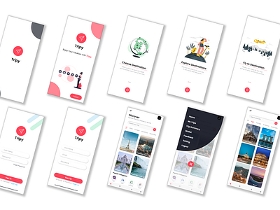 Tripy - The Traveling Mobile App UX Design with Adobe XD