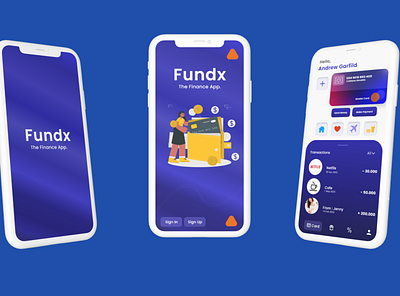 Fundx - The Finance App UX Design design figma mobileappdesign mobiledesign ui uiux visual design