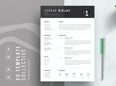 Creative Resume Template 2 page resume branding cover letter cover letter template creative cv creative resume curriculum vitae cv cv resume cv template cv word design illustration job resume modern resume modern resume template professional resume resume for mac resume template simple resume