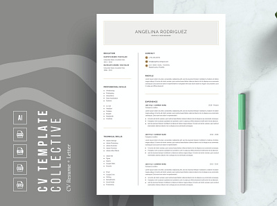 CV Template | Resume for Word 2 page resume branding cover letter cover letter template creative cv creative resume curriculum vitae cv cv resume cv template cv word illustration job resume logo modern resume modern resume template professional resume resume for mac resume template simple resume