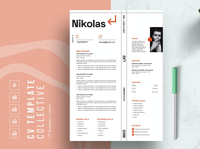 Creative Resume Template for Word 2 page resume branding cover letter cover letter template creative cv creative resume curriculum vitae cv cv resume cv template cv word design illustration job resume modern resume modern resume template professional resume resume for mac resume template simple resume