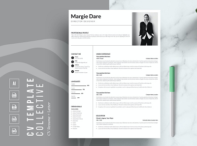 Resume Template with Cover Letter 2 page resume cover letter cover letter template creative cv creative resume curriculum vitae cv cv resume cv template cv word design illustration job resume modern resume modern resume template professional resume resume for mac resume template simple resume simple resume template