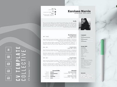 CV Template and Cover Letter 2 page resume cover letter cover letter template creative cv creative resume curriculum vitae cv cv resume cv template cv word illustration job resume modern resume modern resume template professional resume resume resume for mac resume template simple resume simple resume template
