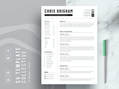 Professional Resume Template | CV for Word