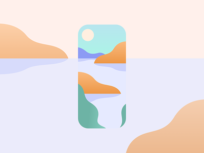 Background Exploration background branding calm exploration illustration islands mental health scenery ui vector view water