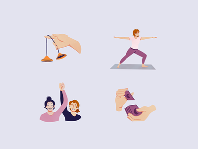 Mindfulness Coach Icon Illustrations cards coaching icon icons illustration meditation mindfulness success teamwork women yoga