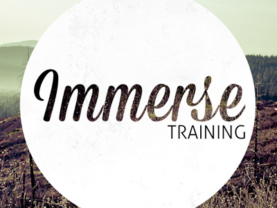 Immerse Training brand branding church logo stamp type