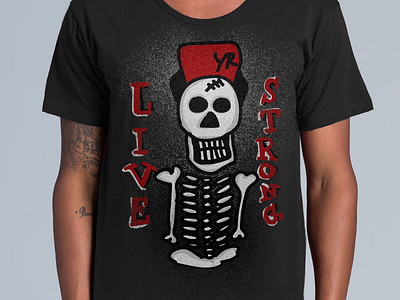 LIVE STRONG design graphic design illustration sketch skull tshirt vector