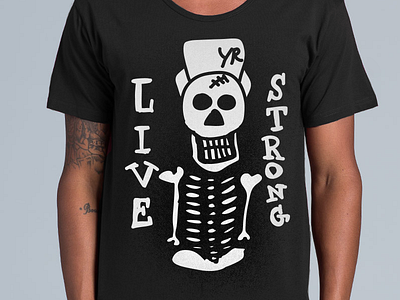 LIVE STRONG [alt] design graphic design illustration sketch skull tshirt vector