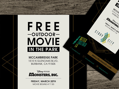 Free Outdoor Movie Flyer ad church design flyer graphic graphic design type typography