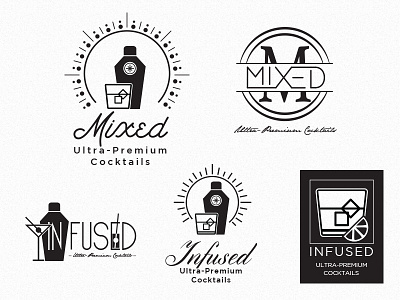 Ultra-Premium Cocktails Logos - Round#2 alcohol brand branding cocktails deisgn drinks fruit graphic design logo logos type typo