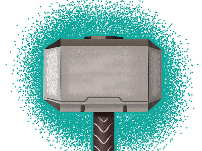 Thor's Hammer avengers design graphic design graphics marvel mjolnir shading stipple superhero thor thors hammer vector