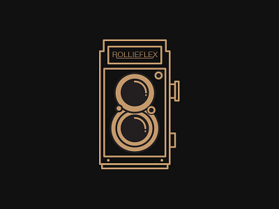 Rollieflex Camera Icon camera design gold graphic design icon minimal retro simple vector vintage